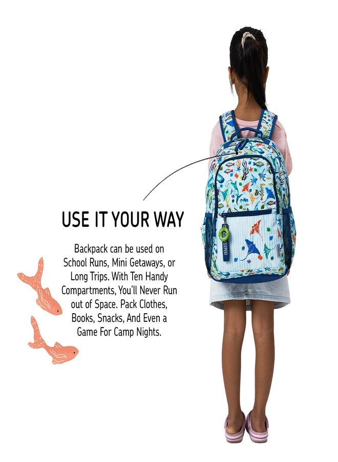ZOOKEEPER School Bag for Boys & Girls 5-7 Years Lightweight, Water-Resistant Kids Backpack for School & Outdoor Use Cute Light Ocean Design, Durable & Comfortable (Light Blue Ocean, 17 Litres) - Image 4